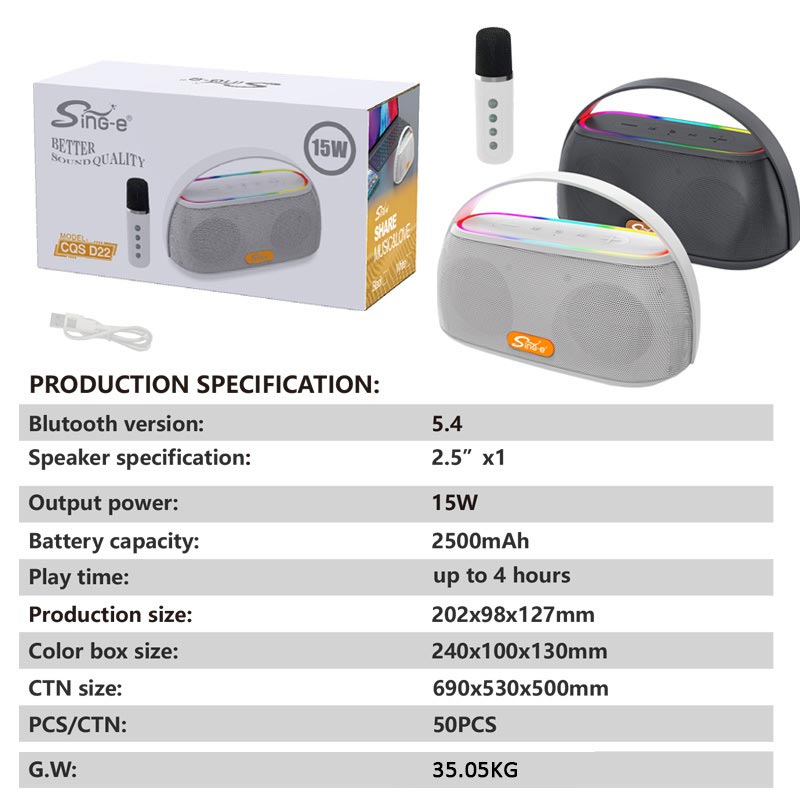 اسپیکر بلوتوثی Sing-e مدل CQS D22 - Image 3